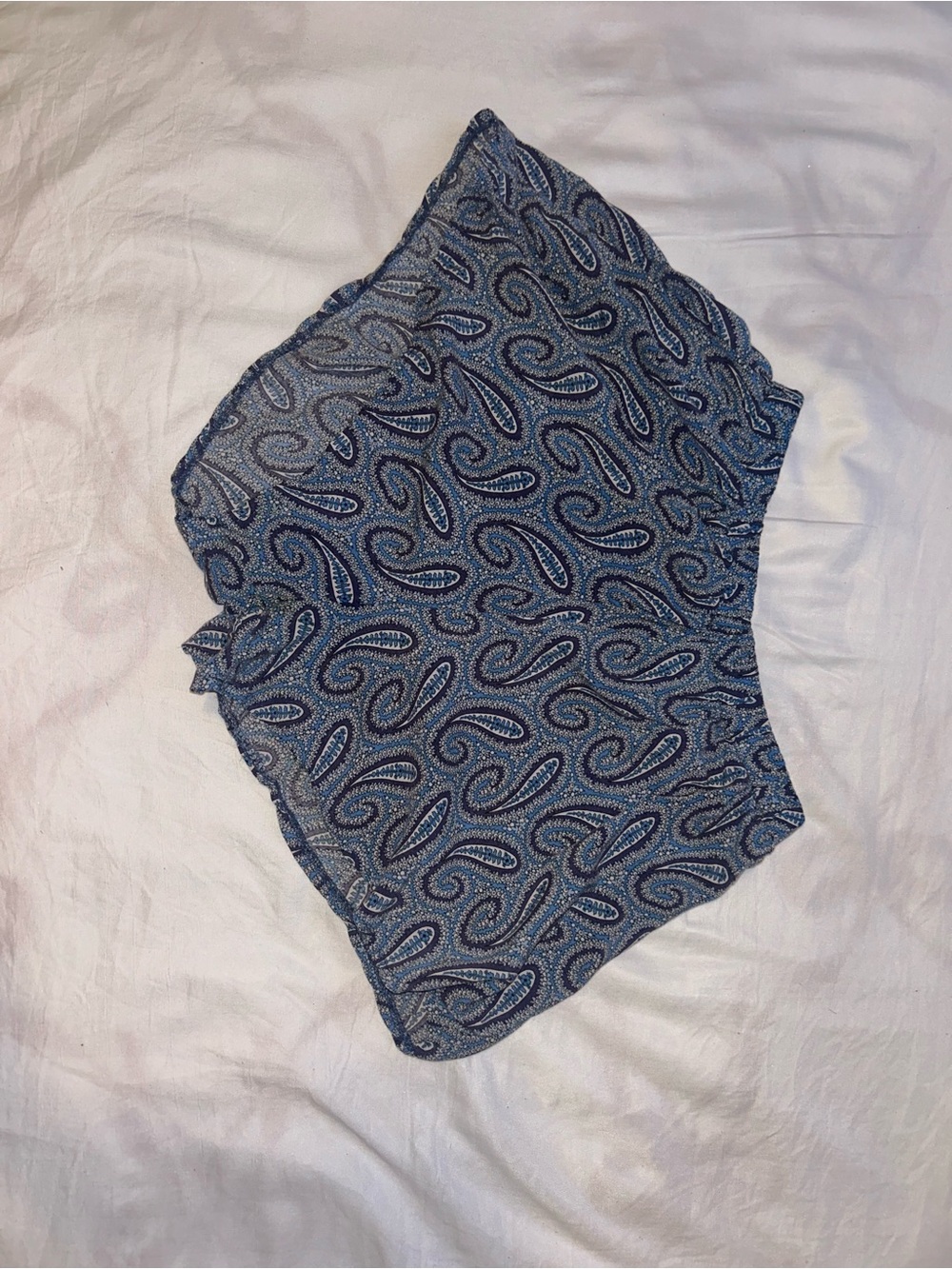 Brandy Melville Blue Paisley Shorts with Elastic Waist